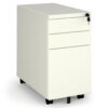 Steel 3 Drawer Narrow Mobile Pedestal - White - Nobis Furniture