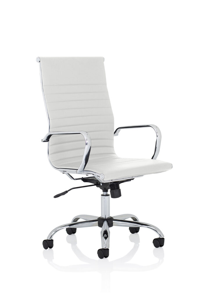 Nola High Back White Bonded Leather Executive Chair