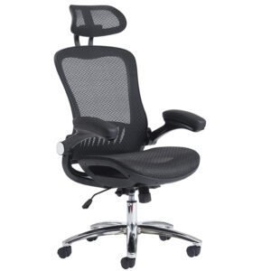 Curva High Back Mesh Office Chair with Adjustable Mesh Headrest
