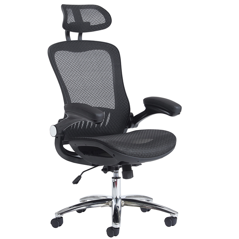 Curva High Back Mesh Office Chair with Adjustable Mesh Headrest