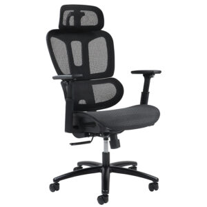 Alera Mesh Back Operator Chair with Headrest and Black Mesh Seat