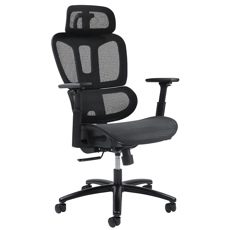 Alera Mesh Back Operator Chair with Headrest and Black Mesh Seat