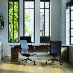 Saturn High Back Executive Office Chair – Black Fabric with Fixed Arms