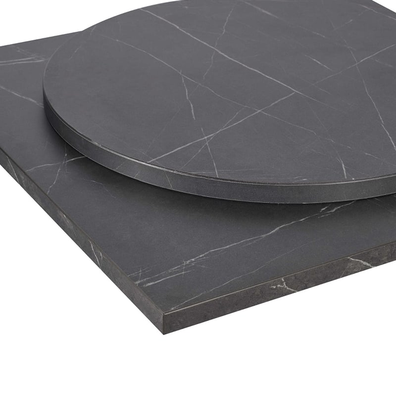 Nobis Furniture - 25mm Black Pietra Marble Matching ABS Laminate Table Tops - Stocked Sizes