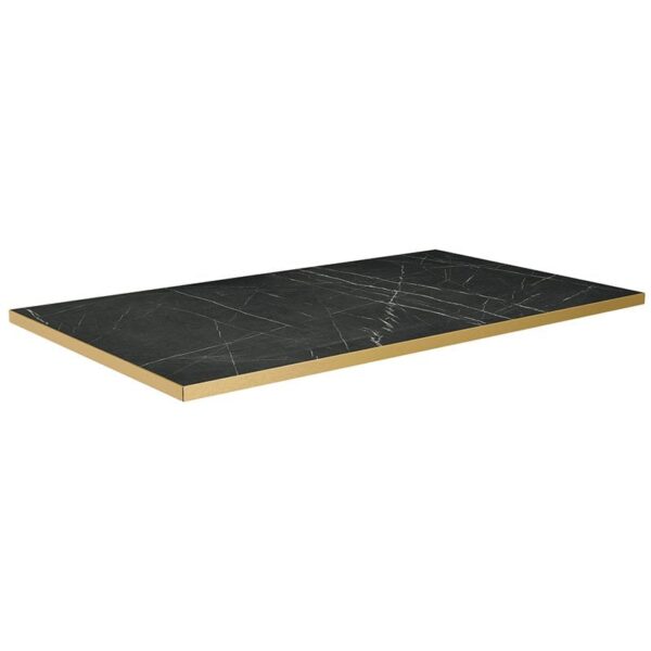 Nobis Furniture - 25mm Premium Black Marble Laminate Table Tops with Gold Effect Edging