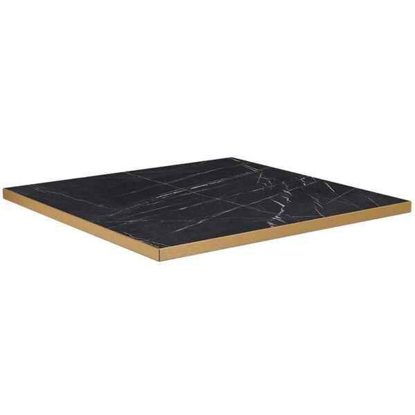 Nobis Furniture - 25mm Premium Black Marble Laminate Table Tops with Gold Effect Edging