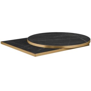 Nobis Furniture - 25mm Premium Black Marble Laminate Table Tops with Gold Effect Edging