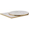 Nobis Furniture - 25mm Premium White Marble Laminate Table Tops with Gold Effect Edging Custom