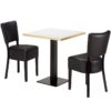 Alto Black 2 Seater Small Dining Set -White Marble Laminate