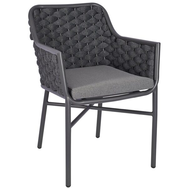 Nobis Furniture - Adela Grey Stacking Outdoor Arm Chair