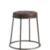 Nobis Furniture - Alfie Stackable Low Stool with Vintage Brown Seat Pad