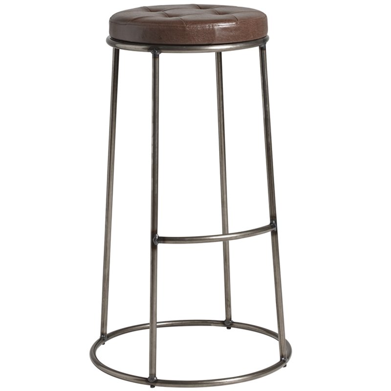 Nobis Furniture - Alfie Stackable Bar Stool with Vintage Brown Seat Pad