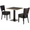Alto Black 2 Seater Small Dining Set - Black Marble Laminate
