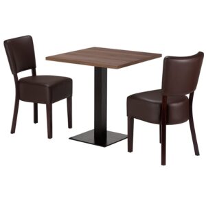 Alto Brown 2 Seater Small Dining Set - Tobacco Walnut Laminate