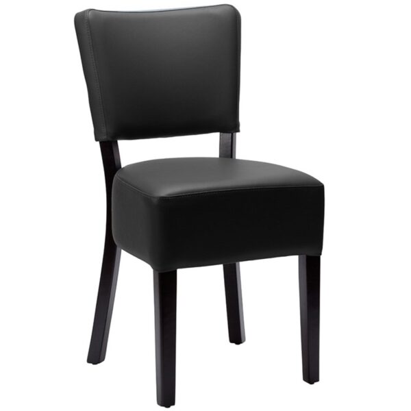 Nobis Furniture - Alto FB Black Frame Fully Upholstered Dining Chair - Faux Leather
