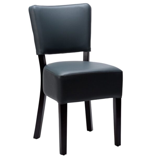 Nobis Furniture - Alto FB Black Frame Fully Upholstered Dining Chair - Faux Leather