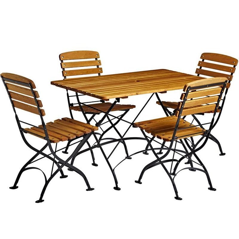 Nobis Furniture - Arch 4 Seater Outdoor Rectangular Folding Dining Table and Chair Set