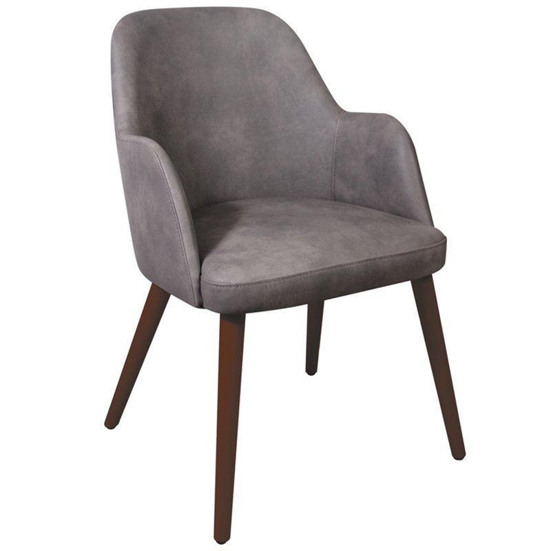 Nobis Furniture - Aztec Arm Chair - Steel Grey Vintage Faux Leather