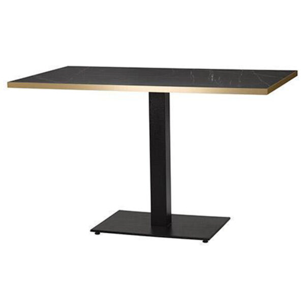 Bulk Black Marble Gold ABS Edge Laminate Square Complete Dining Table - 1200mm x 700mm
