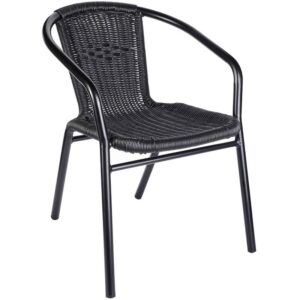 Nobis Furniture - Black Wicker Stacking Arm Chair
