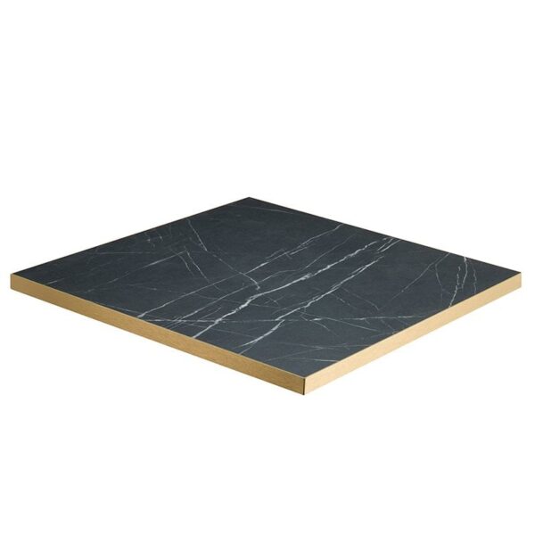 Nobis Furniture - 25mm Premium Black Pietra Laminate Table Tops with Gold Effect Edging