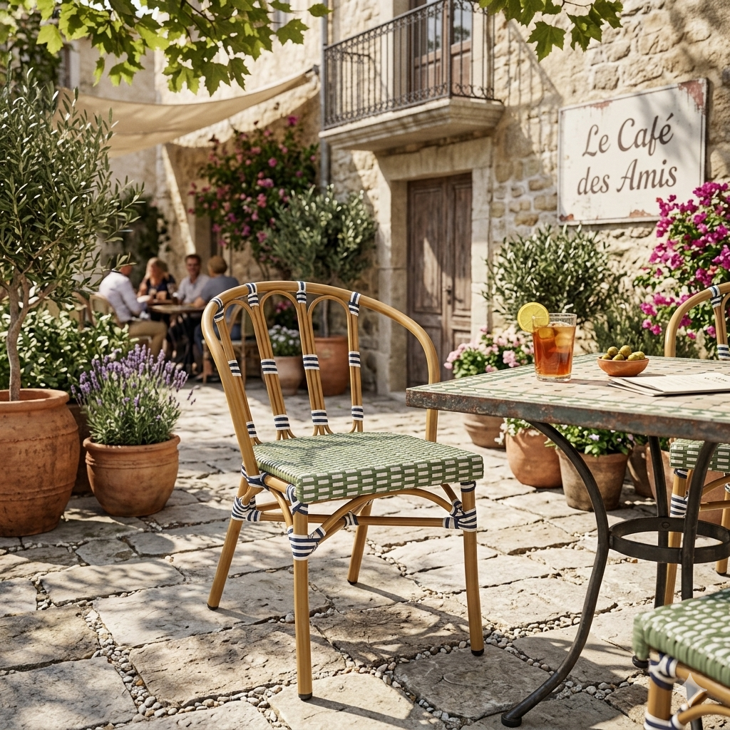 Bordeaux Weave Outdoor Stacking Side Chair