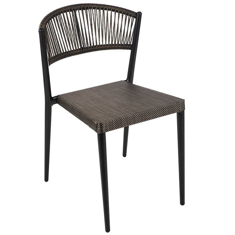 Nobis Furniture - Bronze Wicker Weave Outdoor Stacking Side Chair
