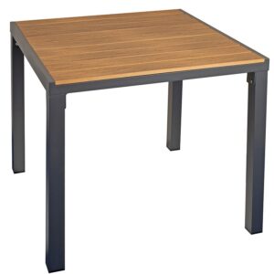 Nobis Furniture - Brown Slatted Wood Effect Outdoor Table - 800mm x 800mm