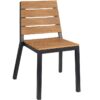 Nobis Furniture - Brown Slatted Wood Effect Outdoor Side Chair