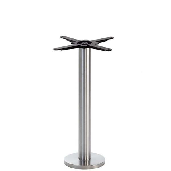 Nobis Furniture - NEXT DAY Anchor Brushed Stainless Steel Round Floor Fix Table Base - Dining Height