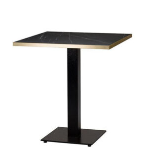Bulk Black Marble Laminate Gold ABS Edge Square Dining Table - 3 Sizes