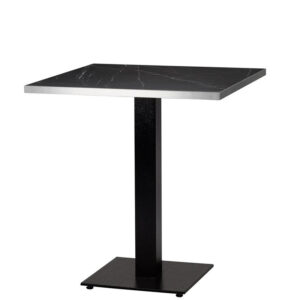 Bulk Black Marble Silver Edge Laminate Square Dining Table - 3 Sizes
