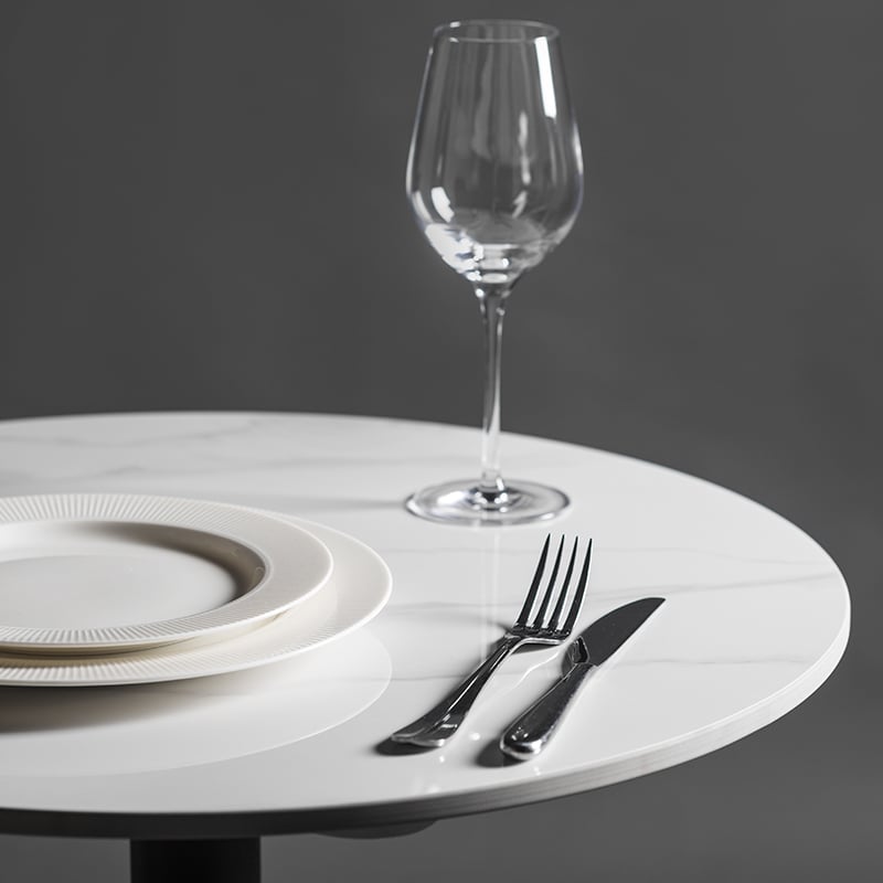 Nobis Furniture - Table Tops - Elegant Calacatta Marble High Gloss Ceramic Table Tops - 800mm Round