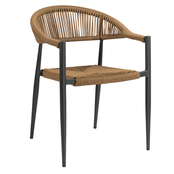 Nobis Furniture - Calypso Outdoor Stacking Arm Chair with Rope Weave