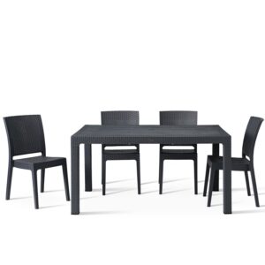 Canterbury Large Outdoor Dining Set – 6 Seater Table & 4 Side Chairs