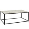 Chunk White Carrara Marble Rectangular Black Steel Complete Coffee Table