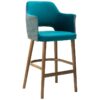 Nobis Furniture - NOAH FULLY UPHOLSTERED CUT OUT CURVED BACK HIGH STOOL - MADE TO ORDER