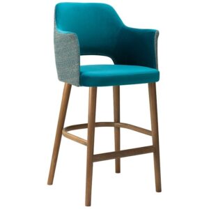 Nobis Furniture - NOAH FULLY UPHOLSTERED CUT OUT CURVED BACK HIGH STOOL - MADE TO ORDER