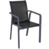 Nobis Furniture - Cortez Stacking Outdoor Arm Chair - Dark Grey/Black