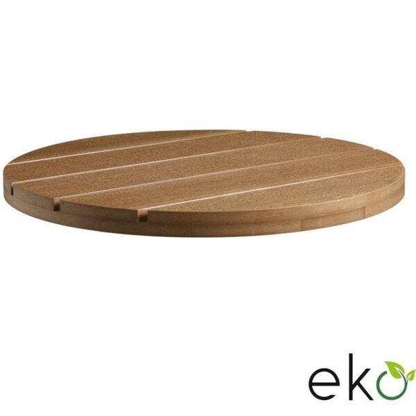 Nobis Furniture - EKO 100% Recycled Outdoor Slatted Likewood Aged Golden Table Top - Round