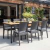 EKO 100% Recycled Outdoor Slatted Likewood Aged Golden Table Top nobis furniture