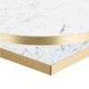 Nobis Furniture - 25mm Premium White Carrara Laminate Table Tops with Gold Effect Edging