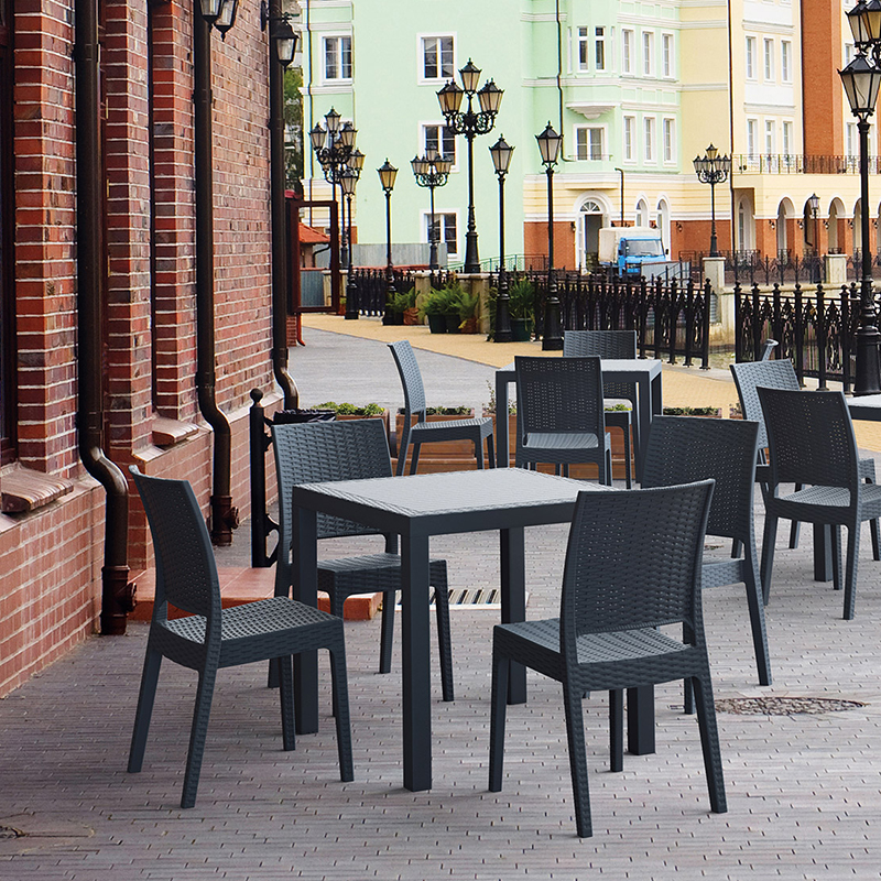 Florida Square 4 Seater Outdoor Dining Set - Dark Grey