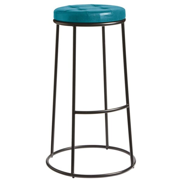 Nobis Furniture - Alfie Stackable Bar Stool with Vintage Teal Seat Pad