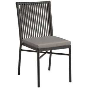 Corda Outdoor Stacking Side Chair - Dark Grey Weave