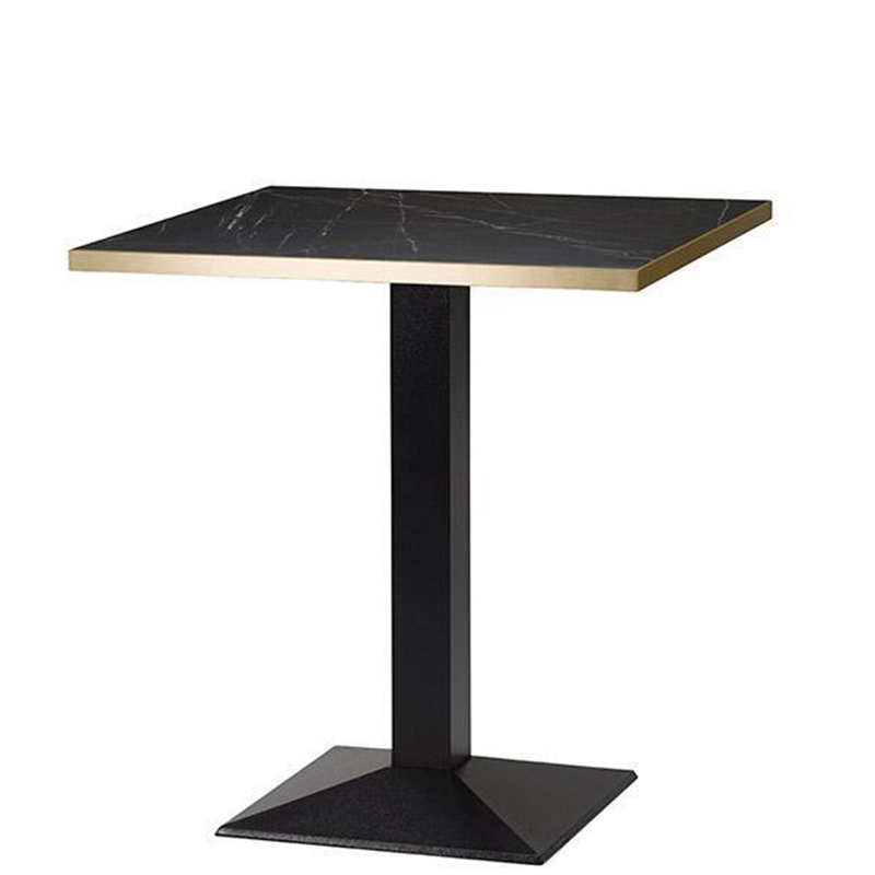 Hudson Pyramid Black Marble Gold ABS Edging Laminate Square Dining Table - 3 Sizes