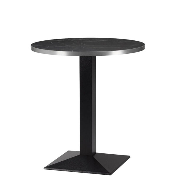 Hudson Pyramid Black Marble Silver Edge Laminate Round Dining Table - 4 Sizes