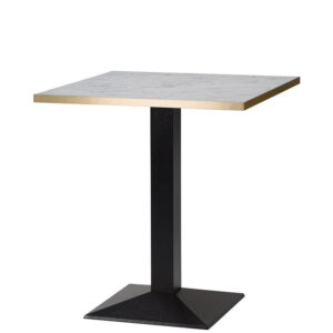 Hudson Pyramid White Carrara Marble Laminate Square Dining Table - 3 Sizes