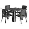 Nobis Furniture - Palma Square 4 Seater Dining Set - Dark Grey