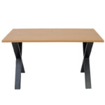 Nobis Furniture Industrial Cross Frame Rectangular Dining Table - 8 Finishes